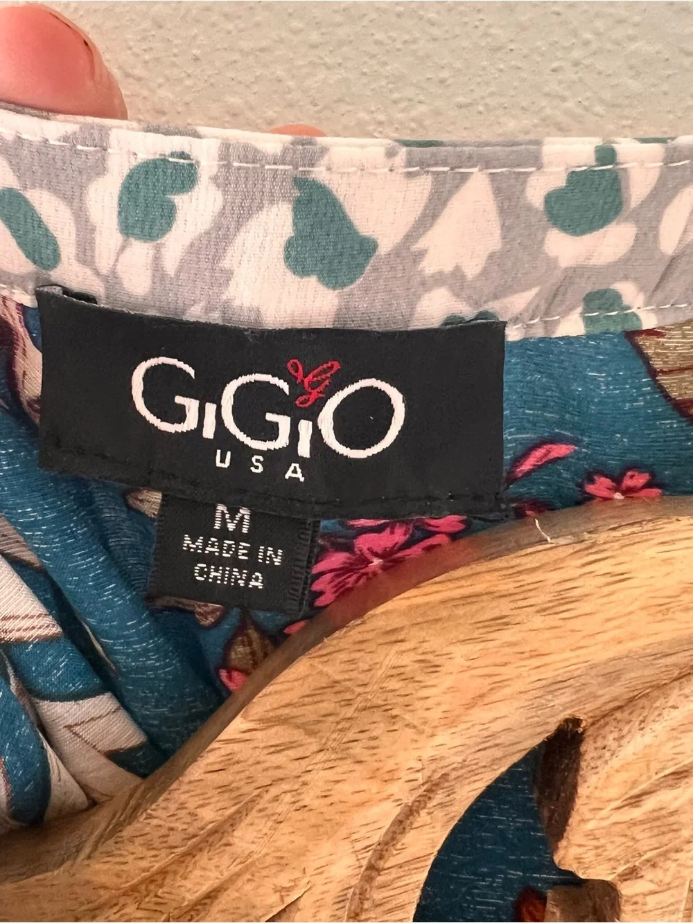 GiGiO USA Boho Tropical Floral High Low Dress Tassel Tie Medium